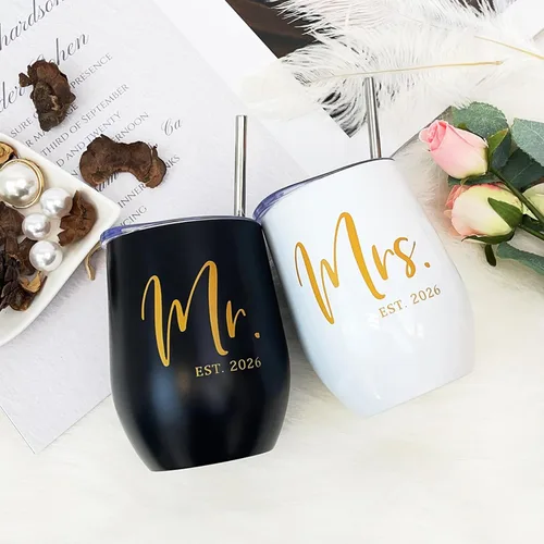 Miniatura 4 de ELEGANTPARK Mr and Mrs Gifts - Regalos de boda para parejas, regalo de compromiso para recién casados, regalo de compromiso para novios y novios