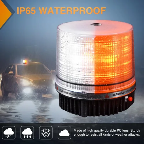 Miniatura 6 de Nilight 18 Luces Estroboscópicas LED Ámbar Blanco Inalámbricas Giratorias de Emergencia y Seguridad Luz Baliza Intermitente con Base de Montaje