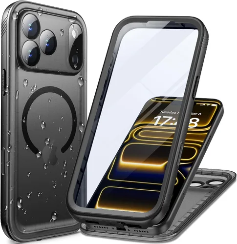 Miniatura 54 de Cozycase Funda Compatible con iPhone 12 Pro Max Funda Impermeable, Protector de Pantalla Integrado, Funda Protectora de Cuerpo Completo, Funda Negro