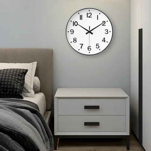 Miniatura 6 de HZDHCLH Relojes de Pared Analógicos Blancos a Batería, 12 pulgadas Silenciosos Sin Tictac Modernos para Sala de Estar, Dormitorio, Cocina, Oficina