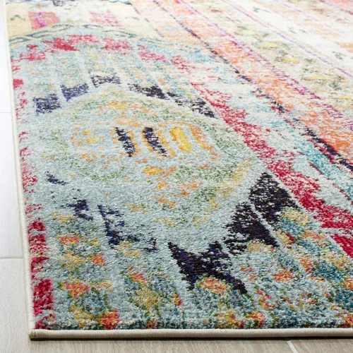 Miniatura 9 de SAFAVIEH colección Monaco MNC222F - Alfombra de 8' x 10', diseño boho chic con detalles tribales y efecto desgastado, no desprende pelusa y de fácil