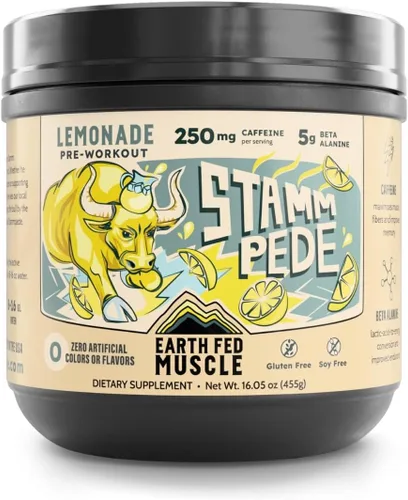 Miniatura 10 de Earth Fed Muscle Stampede sin estimulantes antes del entrenamiento, cereza agria, estimulante y sin cafeína, aumenta la energía, la resistencia