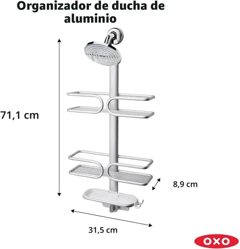 Miniatura 10 de OXO Good Grips - Carrito de ducha de aluminio de 3 niveles