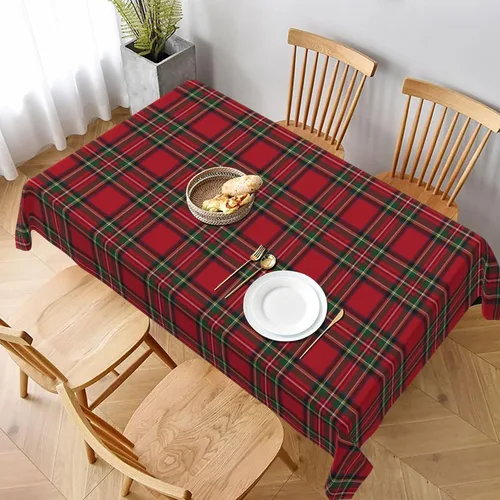 Miniatura 25 de 4th of July Tablecloth Square 60x60 Inch,Red White Buffalo Plaid Check Blue Patriotic Stars Table Cloth,Stain Resistance Polyester Independence Day