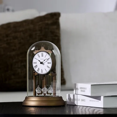 Miniatura 2 de Genevieve - Reloj de repisa de 9 pulgadas con péndulo giratorio, moderno reloj de aniversario, péndulo giratorio, regalos de boda, reloj