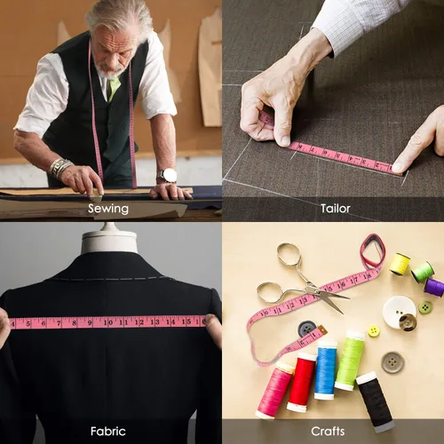 Miniatura 7 de iBayam Paquete de 2 cintas métricas para tela, cuerpo, costura, sastre, punto, vinilo, manualidades del hogar, 150 cm, suave, rosa de moda