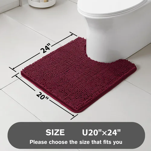 Miniatura 623 de Alfombra de baño pequeña de 12 x 18 pulgadas, lavable y absorbente, antideslizante, alfombra de baño de felpilla gruesa y suave para baño, ducha