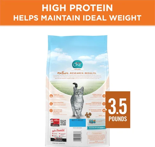 Miniatura 8 de Purina ONE Alto Contenido de Proteínas, Peso Saludable Más Peso Ideal Con Pollo Comida Seca Para Gatos - Bolsa de 3.5 lb