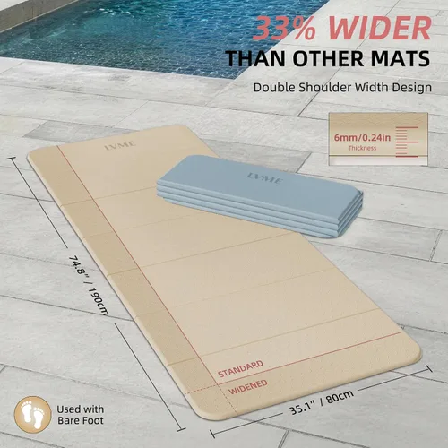 Miniatura 2 de Foldable Yoga Mat 75"x31" – 0.24" Thin Easy to store & carry – takes little space. Exercise mat: non-slip for home gym. Pilates mat: odor-free &