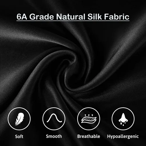Miniatura 7 de Funda de almohada 100% seda de morera para cabello y piel, doble cara 19 Momme seda pura funda de almohada con cremallera oculta y caja de regalo