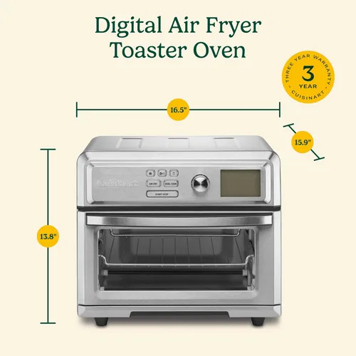 Miniatura 8 de Cuisinart Horno Tostador con Freidora de Aire, Pantalla Digital, Combo de Horno Tostador con Freidora de Aire de 1800 Vatios con Temperatura