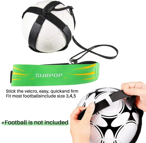 Miniatura 4 de Entrenador de fútbol/voleibol/rugby, patada y lanzamiento de fútbol, ayuda de entrenamiento para práctica en solitario, control de habilidades, Verde