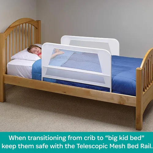 Miniatura 7 de KidCo Paquete doble de malla y acero telescópico para cama infantil infantil para cama individual, matrimonial, queen y king, plataforma o marco