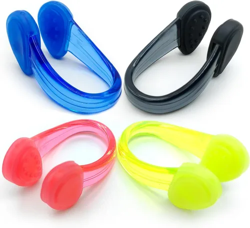Zooshine Clips de nariz de silicona impermeables para natación, tapones para la nariz de piscina para adultos con caja empaquetada, juego de 4