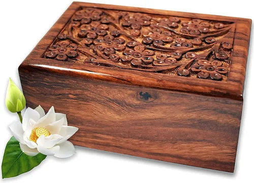 Urna de madera de recuerdo hecha a mano para cenizas, urnas grandes para cenizas humanas, ataúd reflexivo y recuerdo decorativo, homenaje perfecto