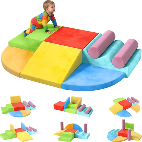 YENING Bloques de escalada de espuma para niños pequeños de 1 a 3 años, juguetes de escalada para bebés de 1 año, juego suave para bebés de 6 a 12