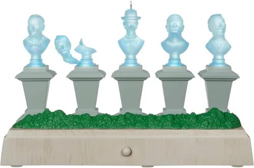 Miniatura 7 de Hallmark Keepsake - Figura decorativa de Navidad 2023, colección Disney La mansión embrujada, el ataúd en el invernadero con luz y sonido, regalos