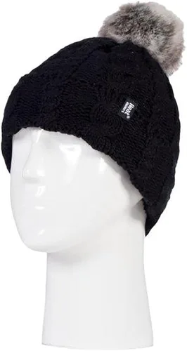 Miniatura 2 de Gorros térmicos de punto grueso para mujer con pompones