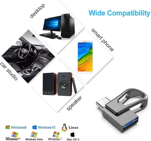 Miniatura 7 de 32GB Unidad flash USB C, unidad flash OTG 2 en 1 USB 3.0, unidad de memoria USB de doble Stick Pen Drive para smartphones Android con tipo-C