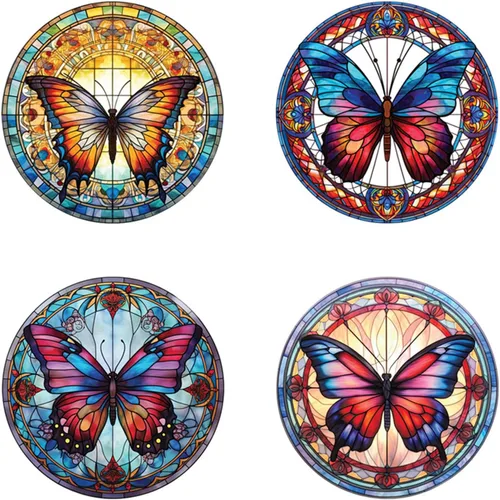 Miniatura 9 de 4 hojas de colibrí de gran tamaño para ventana, adhesivos anticolisión para evitar golpes de pájaros en vidrio, calcomanías de vinilo no adhesivas