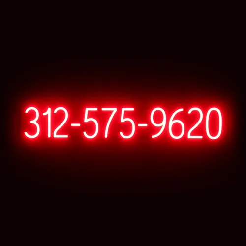 SpellBrite Letrero de número de teléfono con 10 dígitos | Letrero relacionado con el número de teléfono con aspecto de neón, fuente de luz LED roja