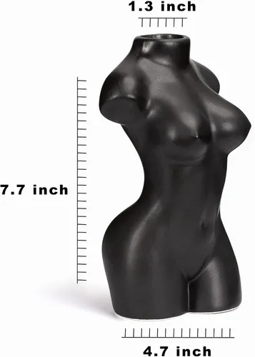 Miniatura 6 de Jarrón de cuerpo femenino - Jarrón grande bohemio en forma de cuerpo femenino de 4.7 x 7.7 pulgadas - Jarrón feminista minimalista único y fresco
