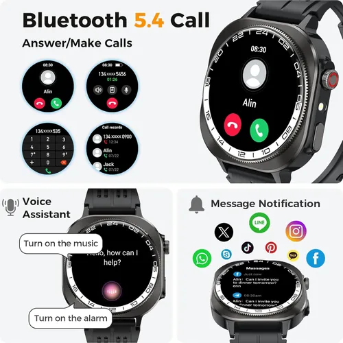 Miniatura 3 de 2026 Smart Watch (Answer/Make Call), 1.43" 3D-AMOLED Smartwatch for Men Women, 130+ Sports Fitness Watch, Heart Rate/Sleep Monitor, 60 Days