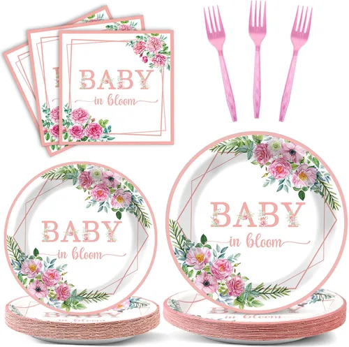 Miniatura 22 de 96 piezas de decoraciones de vaquera, suministros de fiesta, platos de papel con estampado de vaca, platos y servilletas desechables occidentales