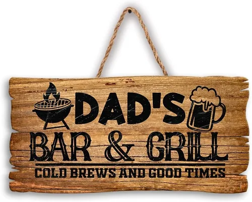 Miniatura 30 de Artsy Woodsy Letrero personalizado para bar y parrilla en el patio trasero (no tallado o neón), decoración de placa artística de pared, accesorios