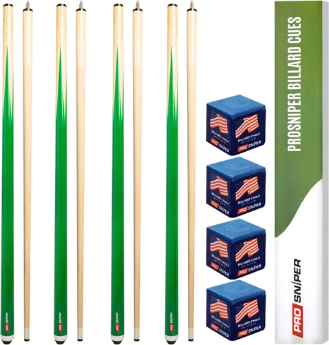 Miniatura 10 de Prosniper Premium Pool Sticks Set of 4 58-Inch, 19-Oz Canadian Ashwood Pool Cue with Low-Deflection Shaft & 4 Extra Chalks Pro-Grade Billiard