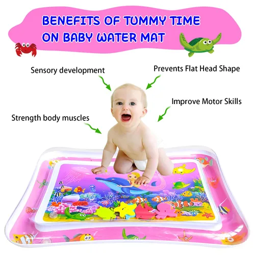 Miniatura 4 de ZHUYNXIR Alfombras de juego acuáticas para la hora del estómago, alfombrillas para la hora del estómago, alfombrilla de agua para bebé para niños