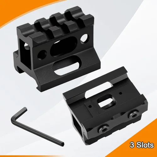 Miniatura 2 de Soporte elevador Picatinny de 3 ranuras, 1 pulgada de alto perfil Picatinny Riser Mount Short Pic Rails Accesorios para elevadores ópticos de puntos