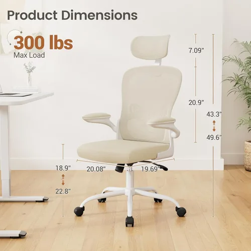 Miniatura 2 de Homall Silla ergonómica de oficina para computadora, silla de escritorio con reposacabezas 3D, soporte lumbar ajustable, silla de malla con respaldo