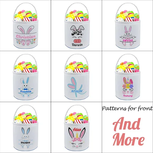 Miniatura 2 de Cesta de Pascua personalizada con nombre, bolsas de lona personalizadas para niños, cestas de Pascua para bebés, niños y niñas, color azul
