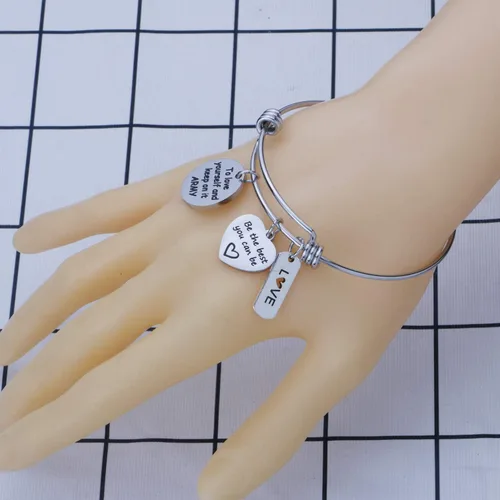 Miniatura 2 de LACAKU - Pulsera para niño, Kpop, BTS, Bangtan, dijes con textos en inglés, amarte a ti mismo, A.R.M.Y, regalo de joyería para niños, acero