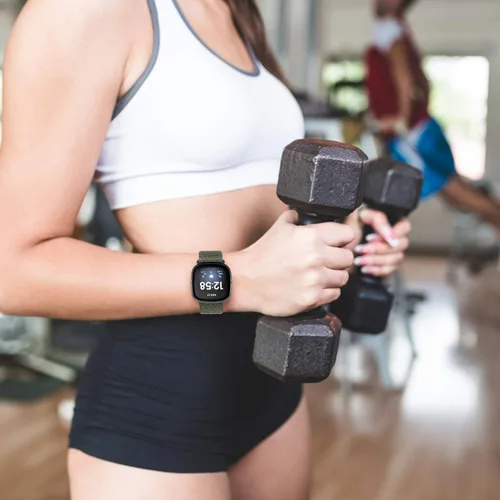 Miniatura 6 de Correas de nailon compatibles con Fitbit Versa 4/Sense 2/Versa 3/Fitbit Sense, correa de repuesto ajustable deportiva suave transpirable