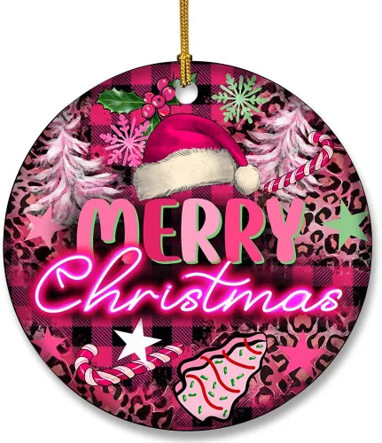 Miniatura 6 de Bonito adorno de cerámica de gato negro, divertidas decoraciones de Navidad para árbol, adorno colgante de Navidad para amantes de los gatos