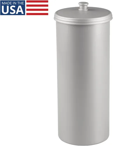 Miniatura 2 de iDesign Soporte Independiente para Papel Higiénico de Baño con Tapa para 3 Rollos Extra, Plata