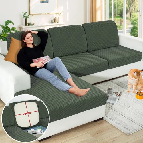 Miniatura 66 de YEMYHOM 【Liquidación】 Fundas Elásticas para Cojines de 1 Pieza, Fundas de Cojín de Asiento para Sofá y Silla, Funda Suave de Sofá de Repuesto