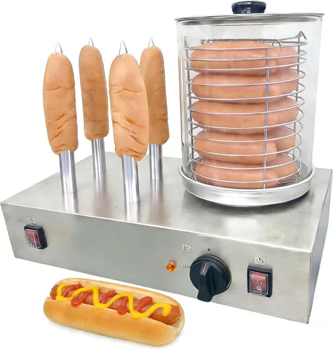 TECHTONGDA Vaporizador para perros calientes, parrilla de salchichas, calentador eléctrico para bollos, calentador de perros calientes, calentador