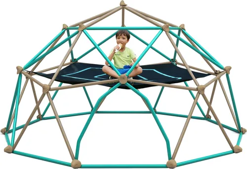 Miniatura 11 de Merax - Cúpula de escalada de 13 pies con hamaca, centro de juegos geométrico para exteriores para niños de 3 a 10 años, soporta 1000 libras