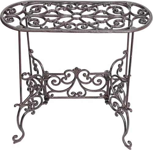 Miniatura 8 de Sungmor - Soporte de hierro fundido resistente para plantas en maceta, estante de metal de 19.3 pulgadas de 1 nivel, soporte decorativo para macetas