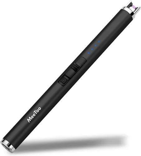 MeeToo Encendedor eléctrico recargable USB tipo C para velas, Navidad, cocina, camping, fiesta, regalos para esposa, mujeres, hombres, Nana, negro