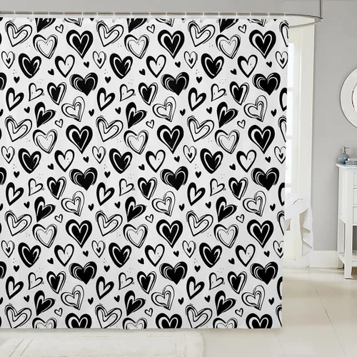 Miniatura 12 de Manfei Cortinas de ducha para niños con diseño de perros de dibujos animados, bonitas cortinas de baño para niñas y niños pequeños, cortinas