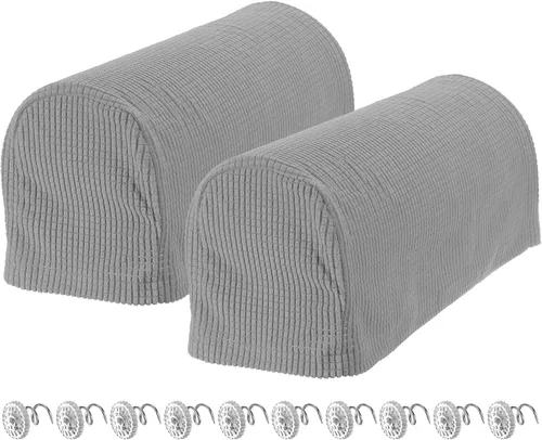 Miniatura 13 de uxcell Fundas elásticas para reposabrazos antideslizantes para sillas, sofás, fundas de brazo para sofá reclinable, 1 juego con pasadores giratorios