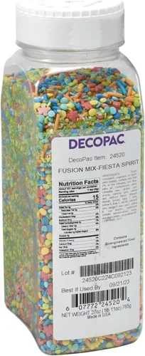 Miniatura 28 de DECOPAC Sweet Tooth Deluxe Fusion Mix, 26 onzas, chispas de caramelo en recipiente de mano, gránulos comestibles para pasteles de celebración