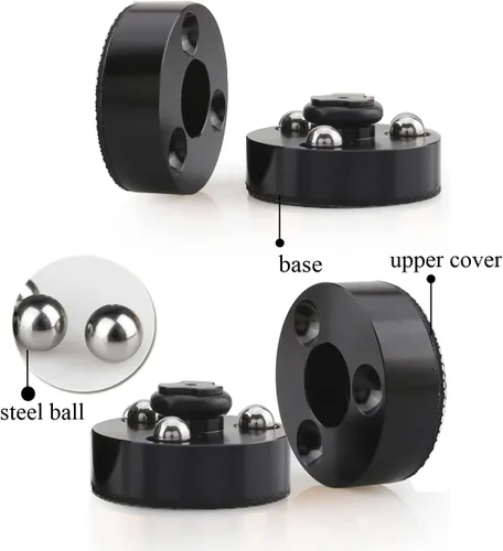 Miniatura 5 de Tertullus 4 piezas de pies de aislamiento de altavoz, almohadillas antivibración con soporte de bola de acero inoxidable de 1.535 in x 0.945 in