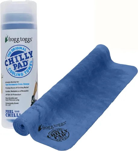 FROGG TOGGS Chilly Pad, toalla de enfriamiento instantáneo, duradera, reutilizable, toalla de cuello para deportes y al aire libre 33x13 Azul