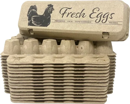 Miniatura 3 de Cartones de huevo impresos de pulpa de papel - huevos frescos (30)