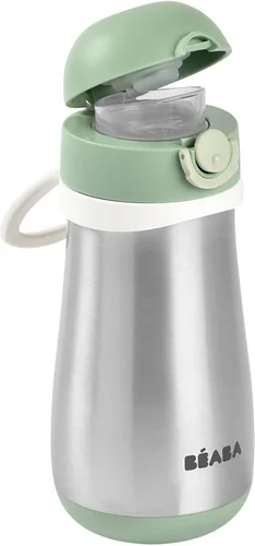 Miniatura 2 de BEABA - Botella de agua para niños con aislamiento de acero inoxidable, termo con boquilla a prueba de derrames y parte superior cerrada, perfecta